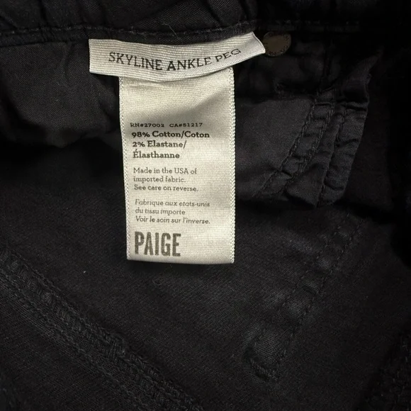 PAIGE Black Distressed Jeans skyline Ankle Peg - Picture 4 of 4